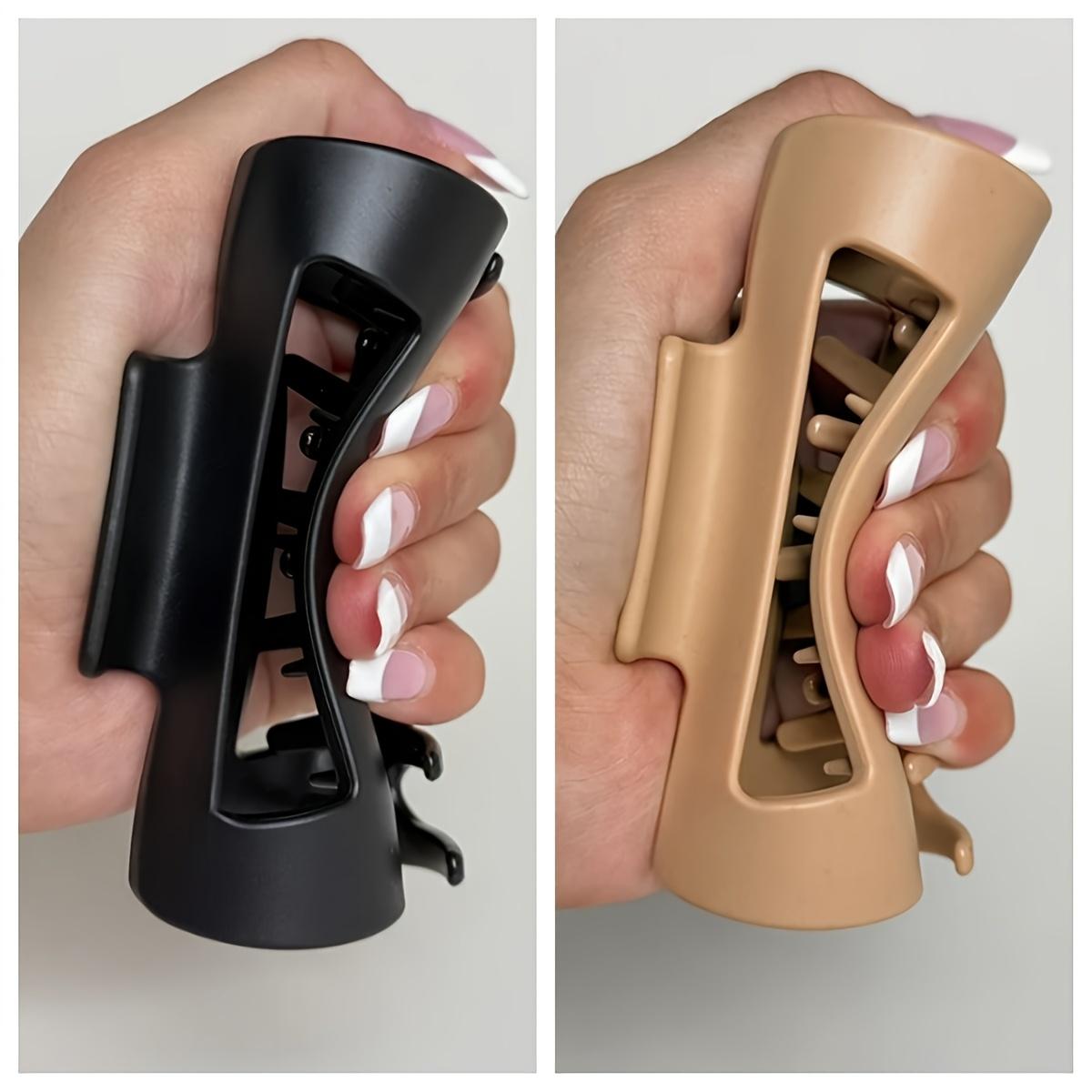 2pcs Soft Fashion Hair Clips - Strong Non-Slip Grip, Ergonomic, Safe and Gentle Shark Clips, Premium Non-Slip Hair Claws