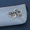 Sturdy Zinc Alloy Foxes Pin Featuring Starry Detailing Secure Clasp Foxes Brooch Ideal For Casual Or Formal Occasions