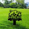 Metal Garden Sign Flower Yard Art with Stakes Outdoor Decor Housewarming Gift