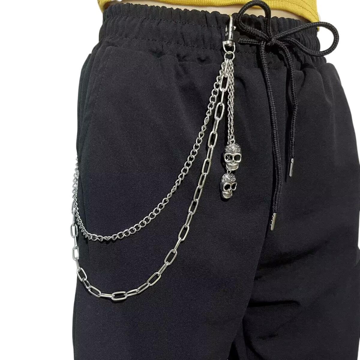 

Punk Versatile Skull Metal Decorative Waist Chain Women s Street Shoot Multi-layer Trouser Chain Spot