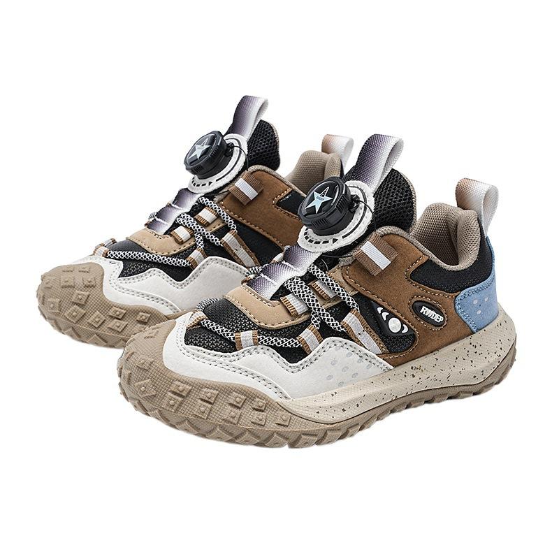 Running shoes, sports shoes, children's shoes, middle-aged children and boys 2025 explosion, red star leather surface, autumn and winter two cotton