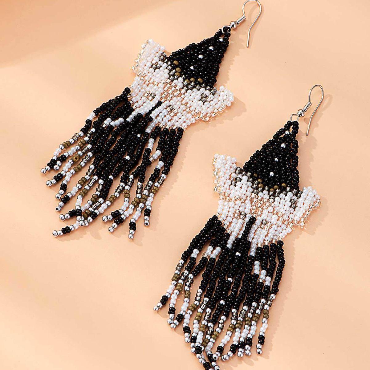 

Серьги-бабочки, чисто ручной работы, серьги с бусинами, женские, литературные, ретро, этнические, богемные, преувеличенные серьги