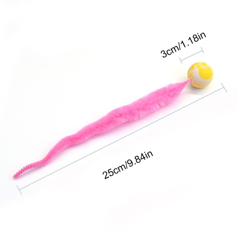 Colorful BouncingBall with Tail for Cat Engaging Cat Teaser BouncyBall Hunting Toy Indoor Toy Ball Cat Exercise Toy
