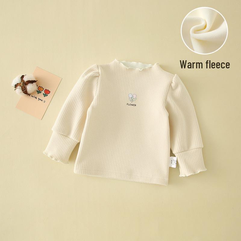 2025 Winter Fleecegefütterte Sweatpants mit Bündchen für Babymädchen, 0-3 Jahre, Lässige Baumwollhose mit offenem Schritt