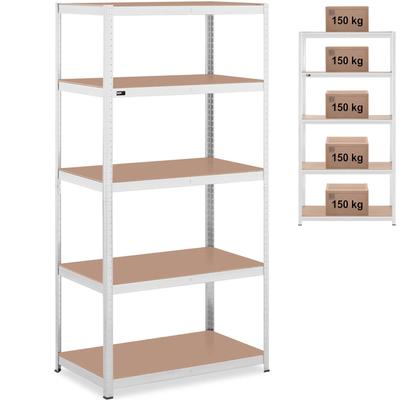 Metal Storage Rack 5 Shelves 750 Kg 100 X 60 X 197 Cm Gray