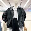 Plastic Island Blue Jacket Single-Layer Leather Jumper PS2WZ363