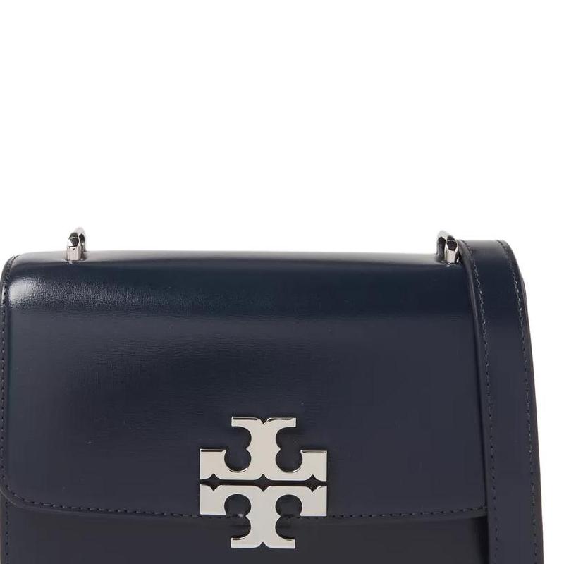 Tory Burch Eleanor Logo Leather Shoulder Bag Small Women Shoulder Bag Navy-Blue 164828-400