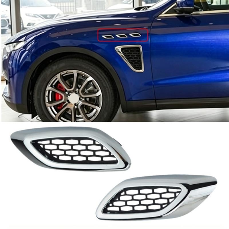 Body Detail Grille Trim Replacement Part 670139652, Silver-Look Surround Black Center Insert for Exterior Care Use Tasks