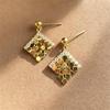 Exquisite Retro Hong Kong Geometric Diamond Dangle Earrings for Women: Fashionable, Elegant Studs with a High-End Feel
