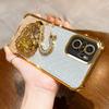 KEYSION Shockproof Plating TPU Phone Case for Redmi Note 10 10S 10 Pro 4G Glitter Jewelled Swan kickstand Back Cover for Xiaomi POCO M5S