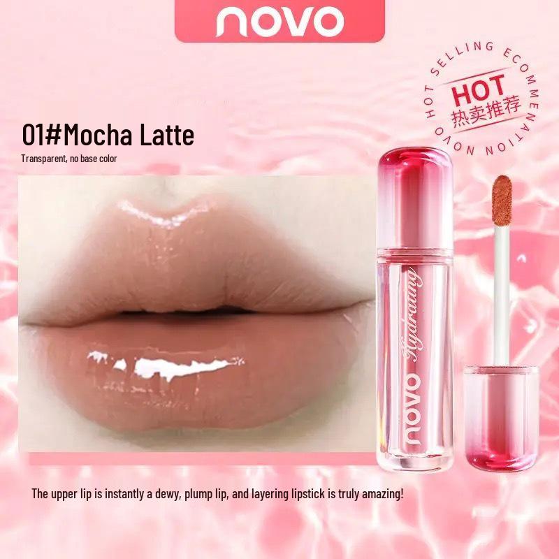 NOVO Zero-Sense Watery Gloss Lip Glaze: Mirror-like Moisturizing for Plump, Glossy Lips – Ideal for Female Students