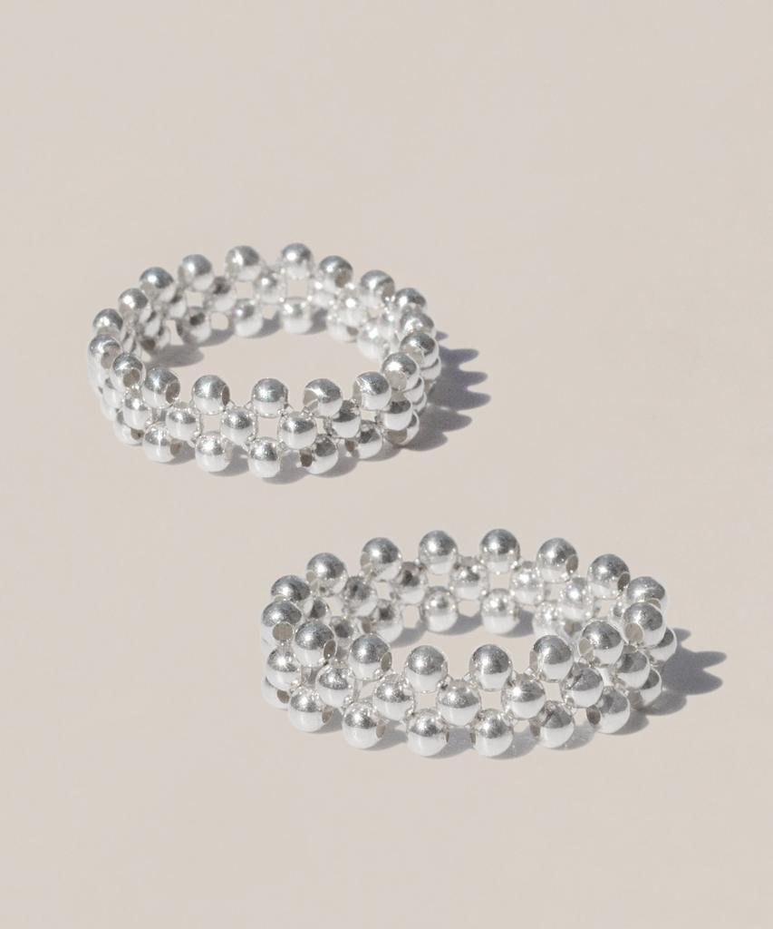 47Bag 925 Silver Silver Ball Lace Ring Tessa