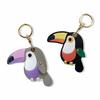 Keychain Pendant Imitation Leather Colorful Toucan Shape Key Chain with Universal