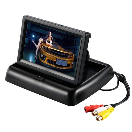 1 Set Ecran LED 4,3 Inci High-definition Pliabil Universal Auto DVD Multi-moduri Cameră de Marșarier