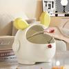 Cute Rabbit Desktop Waste Bin With Lid Large Capacity Sundries Organizer Home Office Desktop Ornament Multifunction Storage Box