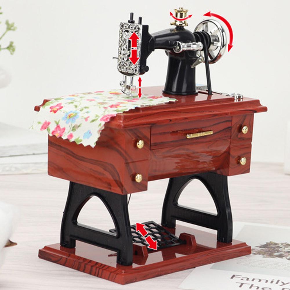 Crafts Home Mechanical European Mini Sewing Machine Birthday Gift Table Decoration Music Box