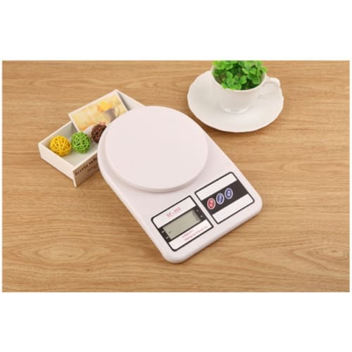 HJ Digital Scale, Electronic Balance with Tare Function, Precision Measuring Instrument, Cooking Scale, 1-10kg, White