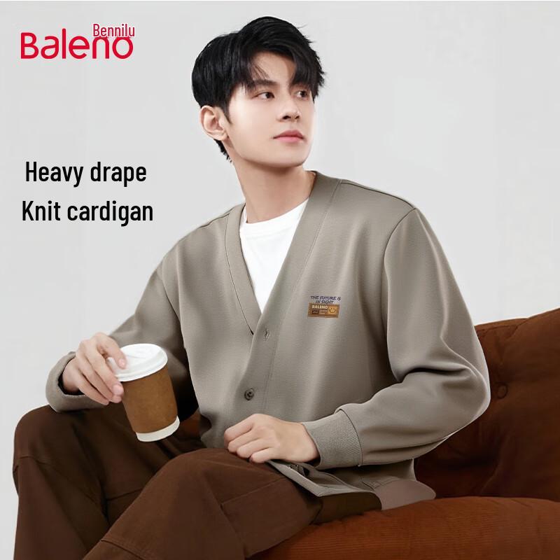 

Baleno Men s Loose Fit Patchwork Cardigan Sweatshirt 3XL