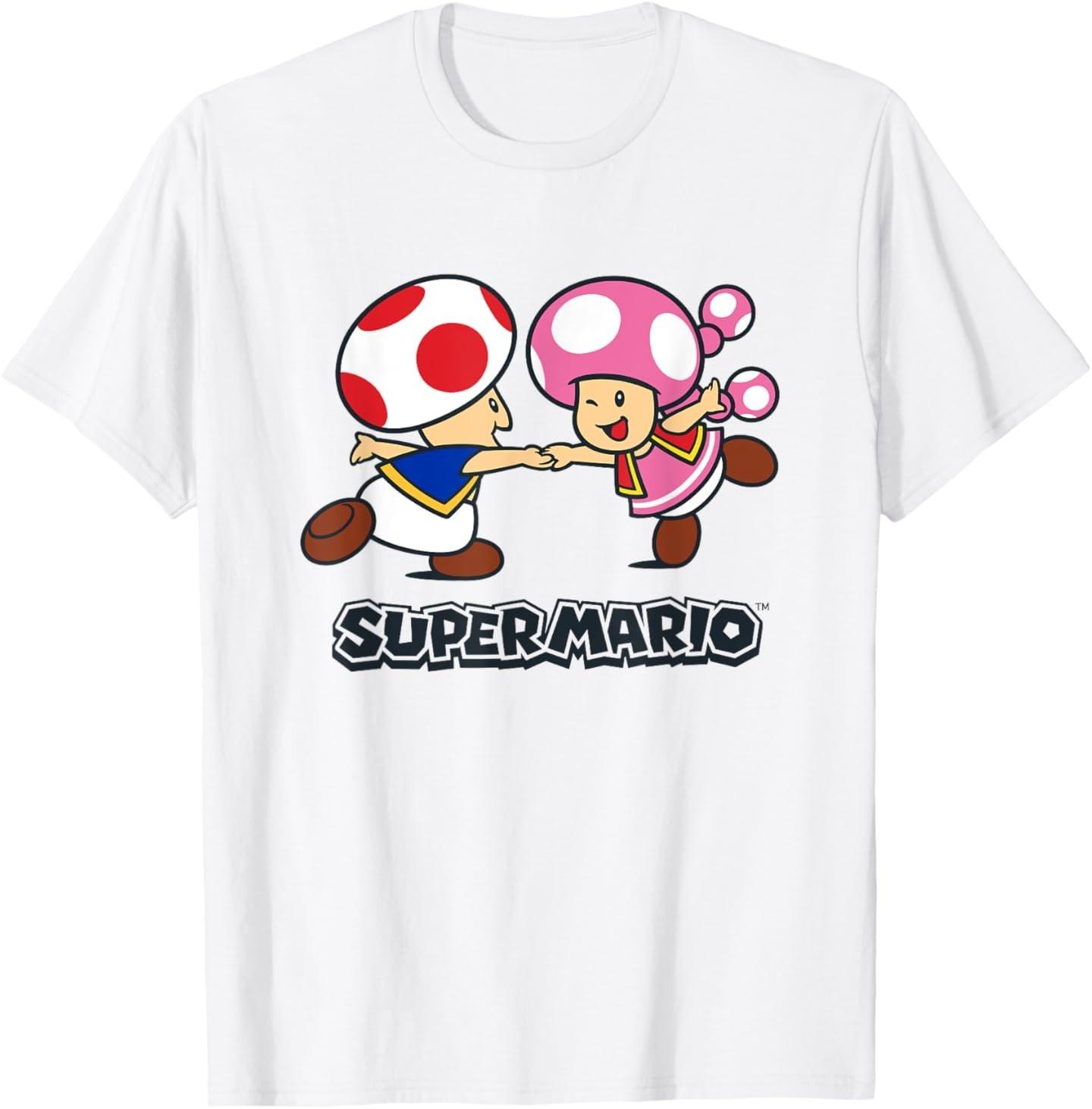 

Super Mario Bros Happy Toads Classic Nintendo Duo T-Shirt L