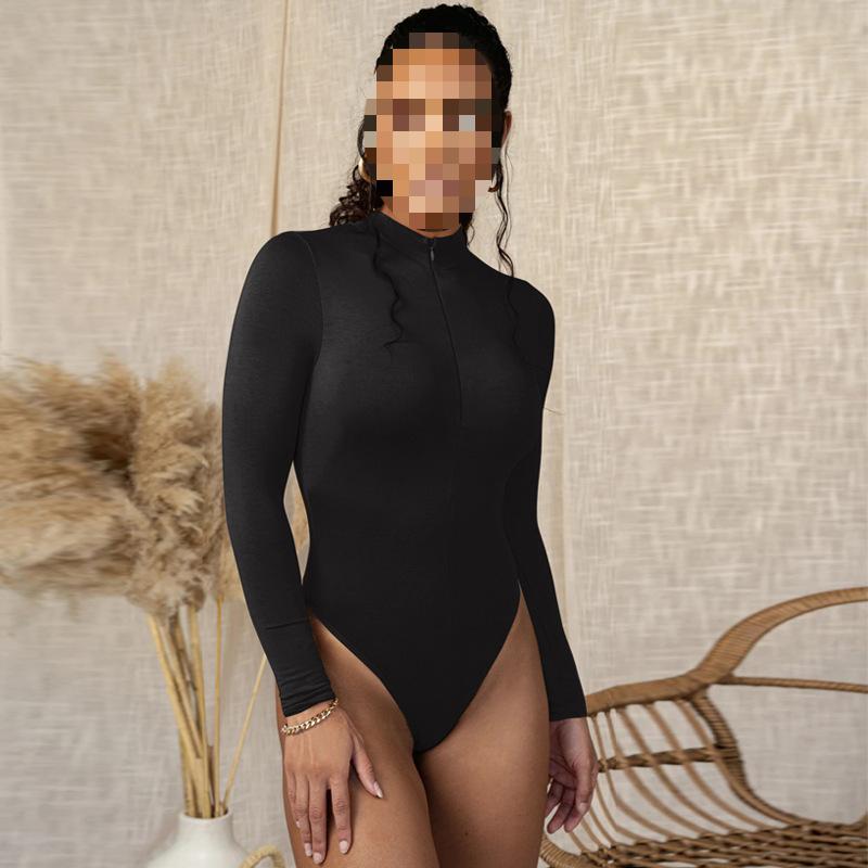 

European and American Y2K long sleeved zipper tight jumpsuit S