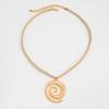 Spiral Geometric Square Flower Pendant Necklace Female, Hip Hop Trend Travel Auction with Collarbone Chain