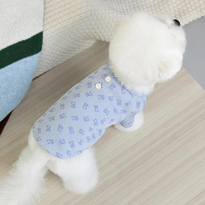 Dog Shirt Bear Print Autumn Sweater Fashion Cute Soft Warm Pet Clothes for Small Dogs Cats Puppies Knit Top