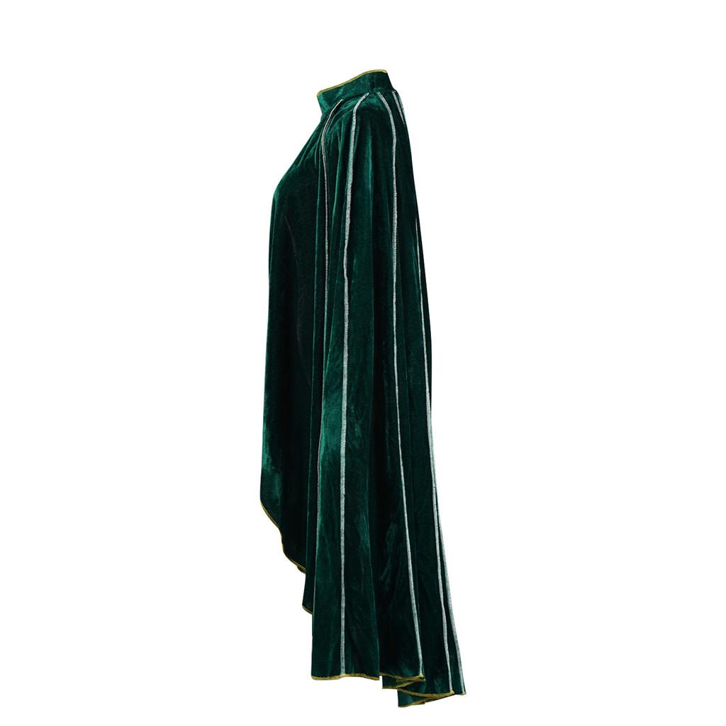 Medieval Plush Cloak With Gold Trim For Cosplay And Anime Role Playing