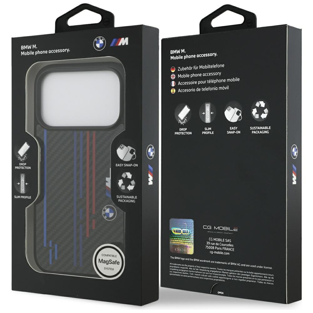 BMW M Kevlar Linien & Logo MagSafe Hülle für iPhone 17 Pro Schwarz
