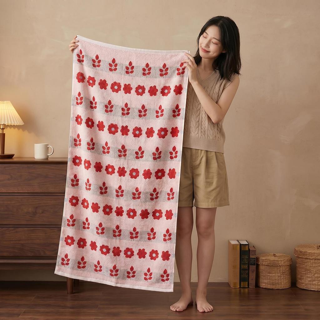 7A Antibacterial Large Bath Towels - Pure Cotton, Absorbent, Fast Drying, Shed-Resistant for Men & Women