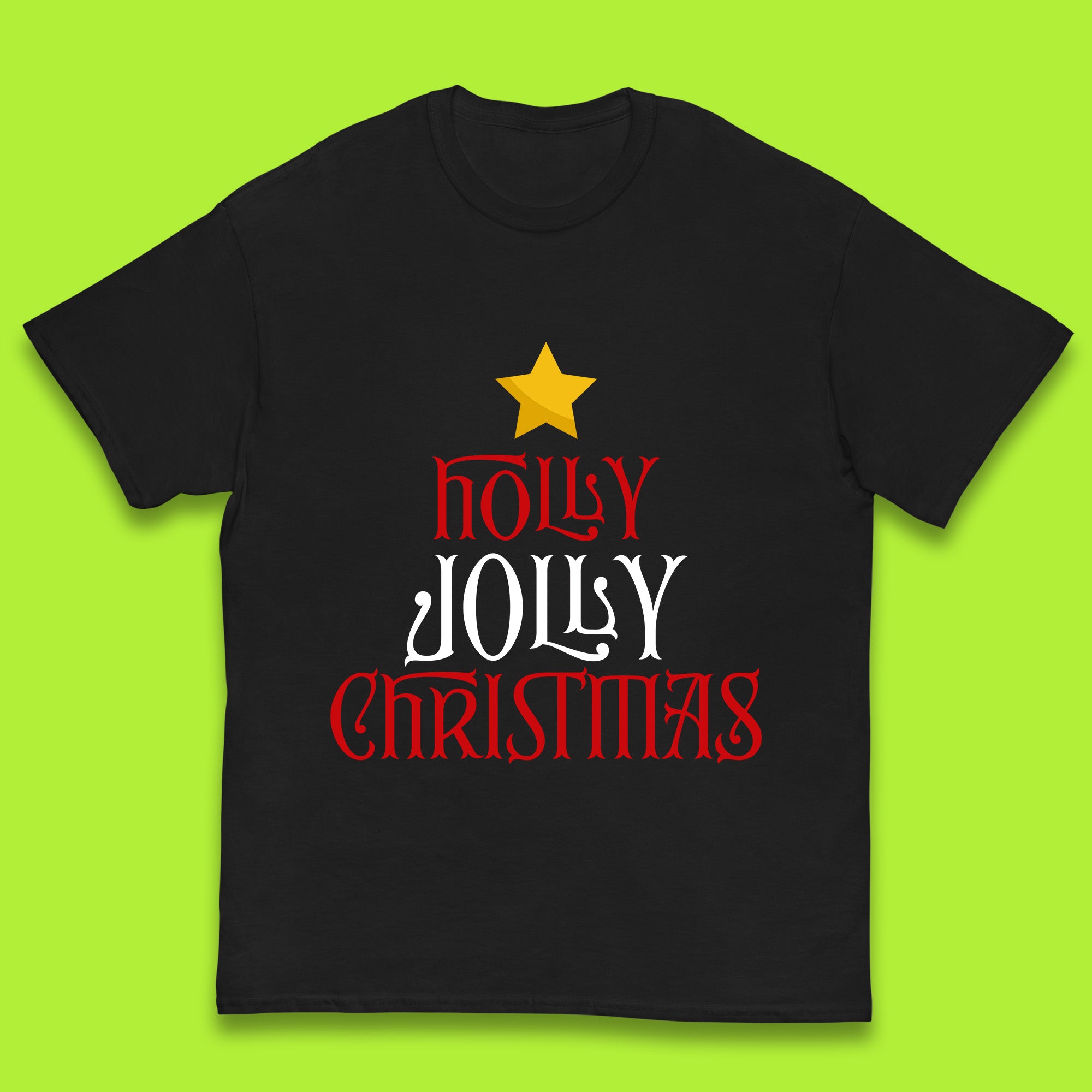 Holly Jolly Christmas Kids T Shirt Christmas Tree Top 110
