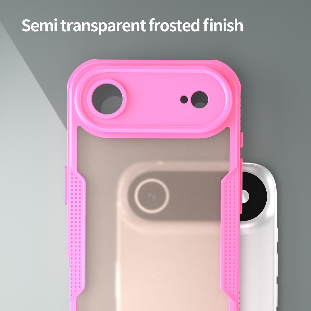 For iPhone Air Case PC + TPU Semi-Transparent Frosted Finish Protective Phone Cover