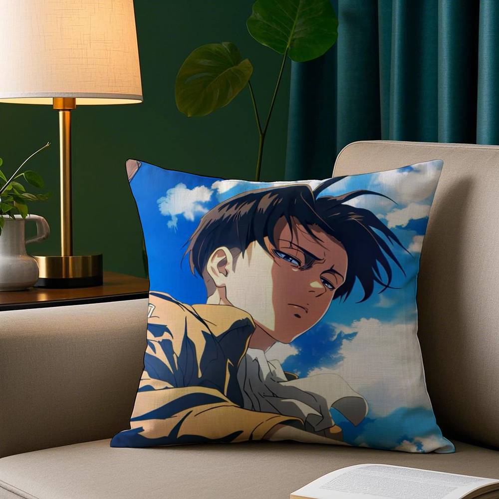Levi Ackerman Attack On Titan Kissenbezug Gemütlicher Plüsch-Kissenbezug Beidseitig bedruckt – Wohngeschenk für Schlafzimmerdeko