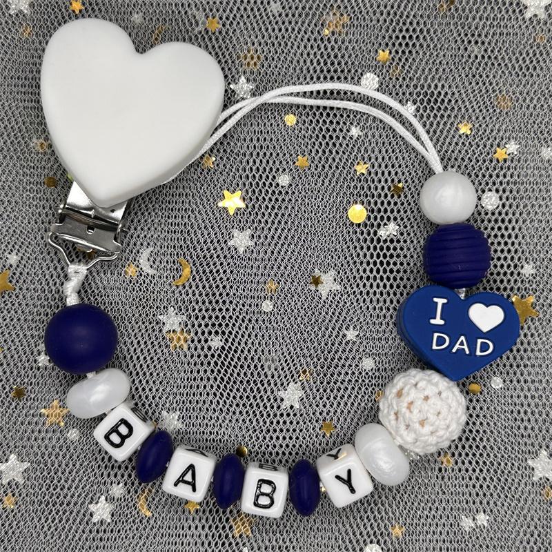 Custom Personalized Name Pacifier Clips BPA Free Silicone Silicone Baby Pacifier Clips Colorful Pacifier Chain Holder Teething