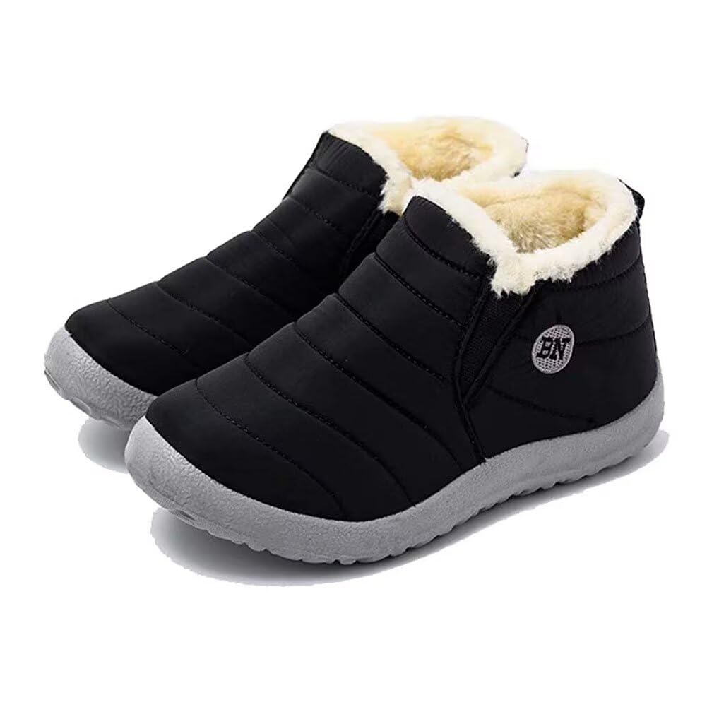 Bageson Winter Snow Cold Weather Platform Short Cotton Fleece Size Women's Boots, Shoes, Boots, Boots, Shoes, Warm, Lining, Non-Slip (Black, 22.5)