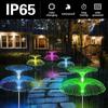 HOMEFISH Outdoor Solar Garden Lights 7-Color Changing Jellyfish Reed LED Solar Stake Lights for Yard Patio Pathway Decor