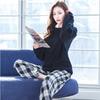 Mskikefly Loungewear Top Long Comfortable Comfortable for Sports and Comfortable Cotton Black Women's Pajamas, 2-Piece Set, & Pants, Sleeve,