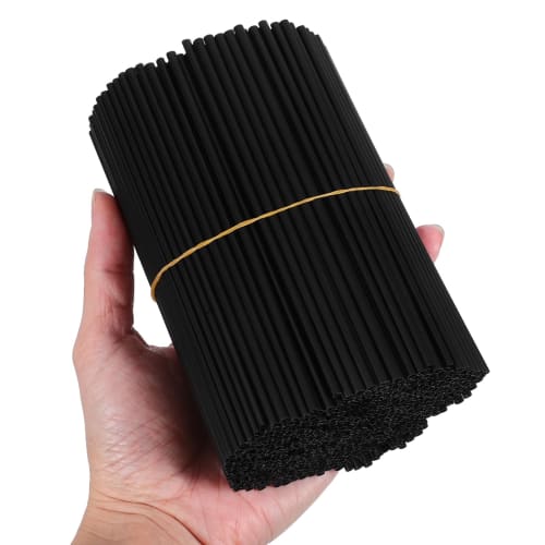 NIYANGLE 1000-Pack Disposable Straws, Black, 100% Diameter, for Coffee