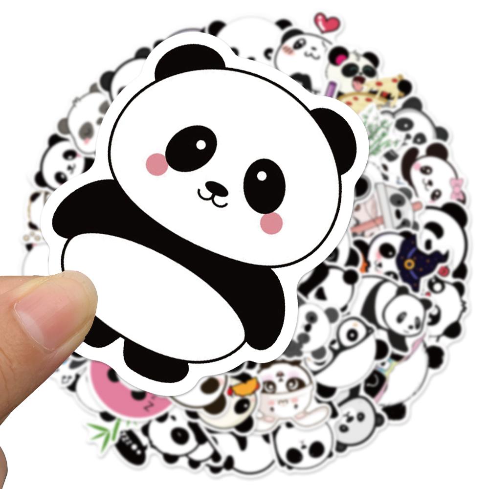 50PCS Cartoon Cute Panda Stickers Aesthetics PVC Stationery Children's Sketchbook Notebook Diary Decoration Scrapbook Supplies