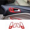 Red Carbon Fiber For Ford Kuga Escape 2013-15 Cover Decor Trim Inner Door Handle