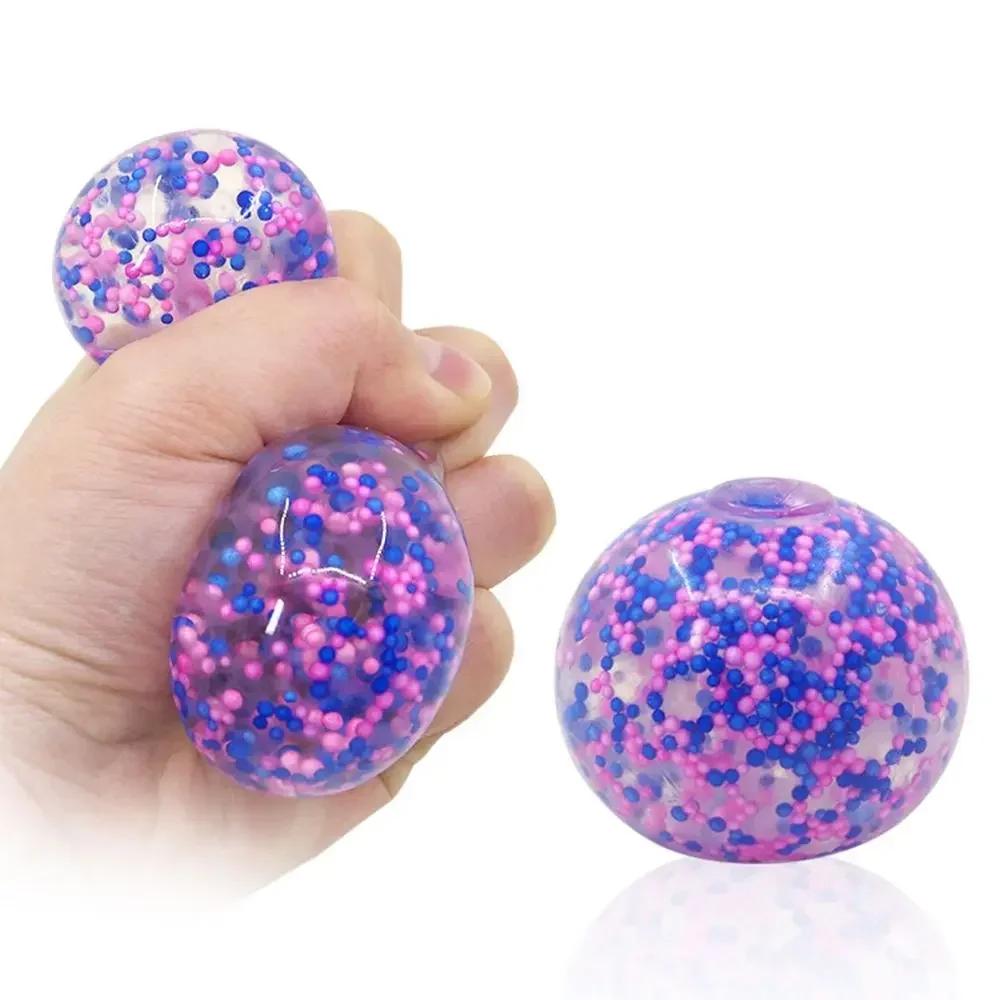 Creative Stress Relief Balls Colorful Squeeze Ball Water Bead Decompression Fidget Toy for Kids Adults Anxiety Autism ADHD