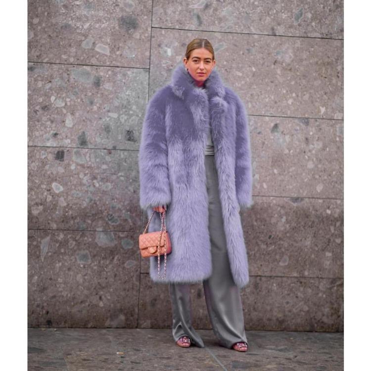 Winter Autumn Women Fur Coat Thickened Imitation Fur Lapel Long Hair Coat European Style Toka Outerwear New