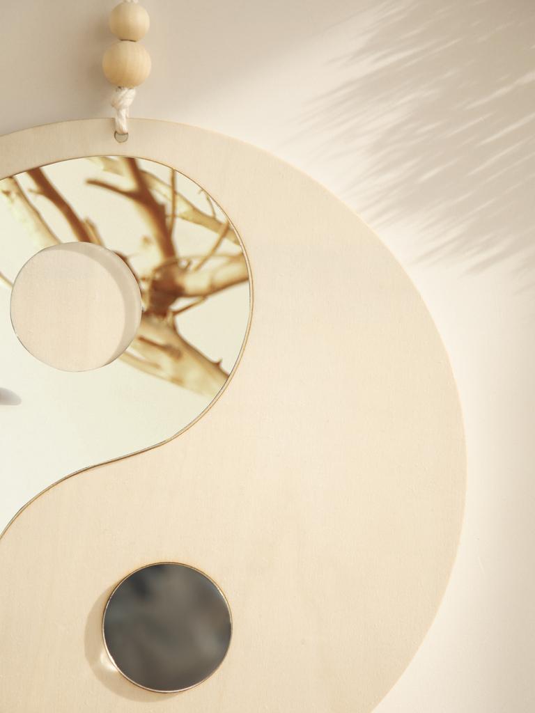 Yin Yang Mirror Wall Hanging Wall Decor Wooden Tai Chi Bagua Diagram Bedroom Living Room Decors Aesthetic Home Decoration Crafts