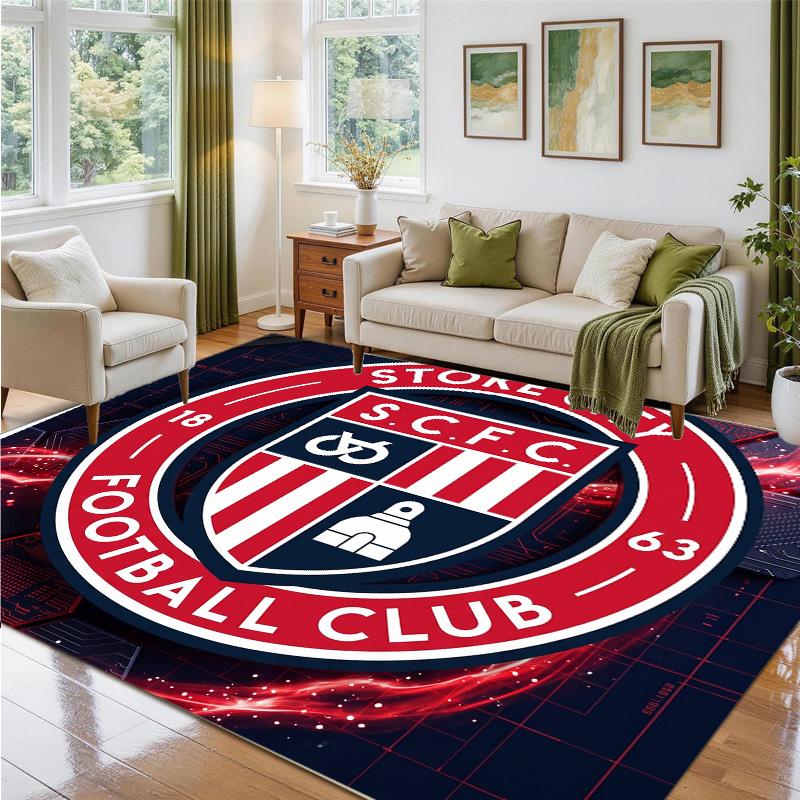 Southampton Football Design Crystal Velvet Rug Soft Decorative Mat for Bedroom Entrance