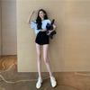 Comfortable Skinny Fashionable and Versatile A Word High-waisted Denim Shorts Female Summer Hip-lifting Slim Thin Wide-leg Tight Stretch Pants