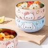 Protiopařovací miska na ramen Kreslený vzor Rýžová miska Kawaii Nerezová dětská miska Polévka