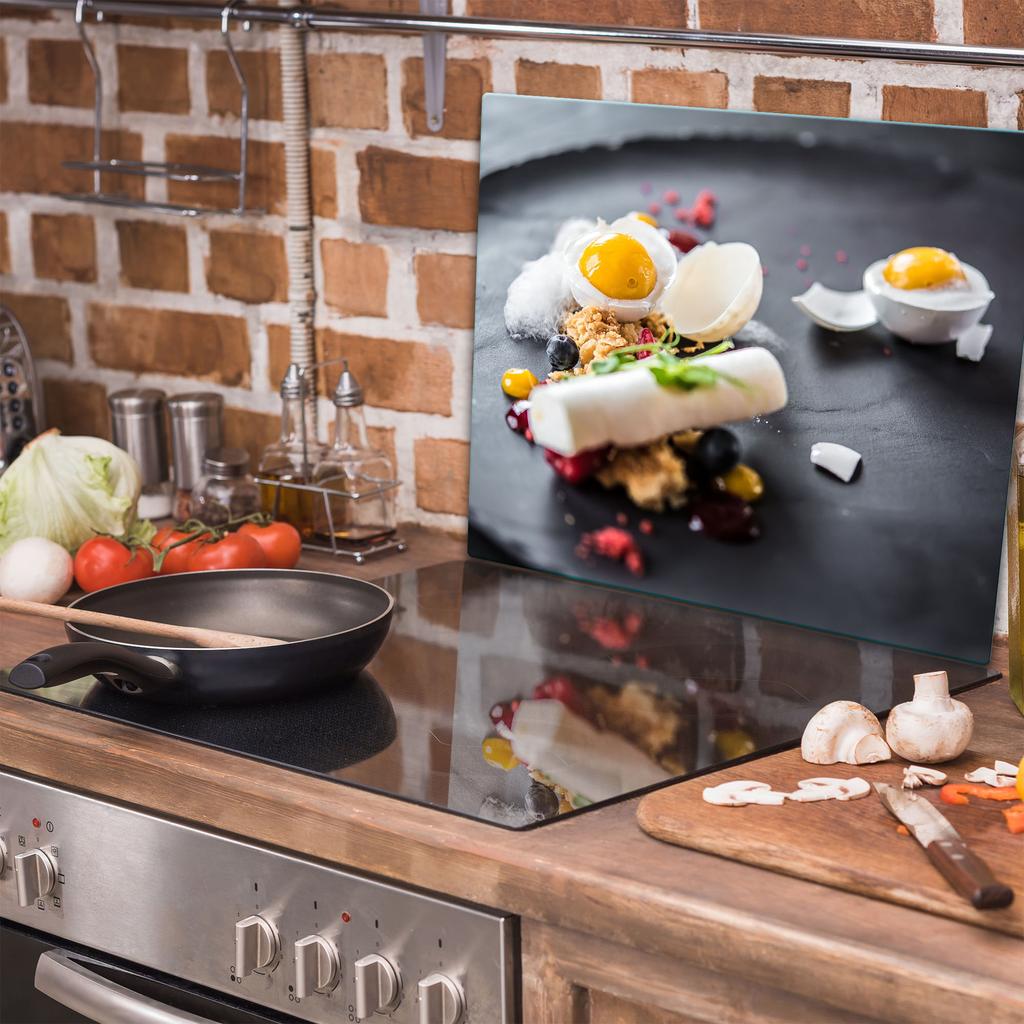 GLASS PROTECTIVE PLATE FOR STOVE 60x52 FOOD