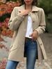 Turndown Collar Trench Women Coat Windbreaker Fitted Clothes Femme Loose Cloak Woolen Single-breasted Coat Outwear