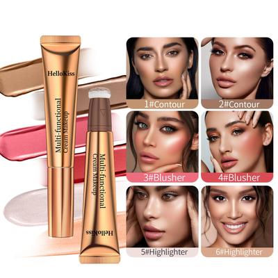 Multifunktionales flüssiges Gesichtsrouge, glatte Creme, Wange, Augen, Körper, Rouge, Textmarker, Rouge, wasserfestes Kontur-Make-up