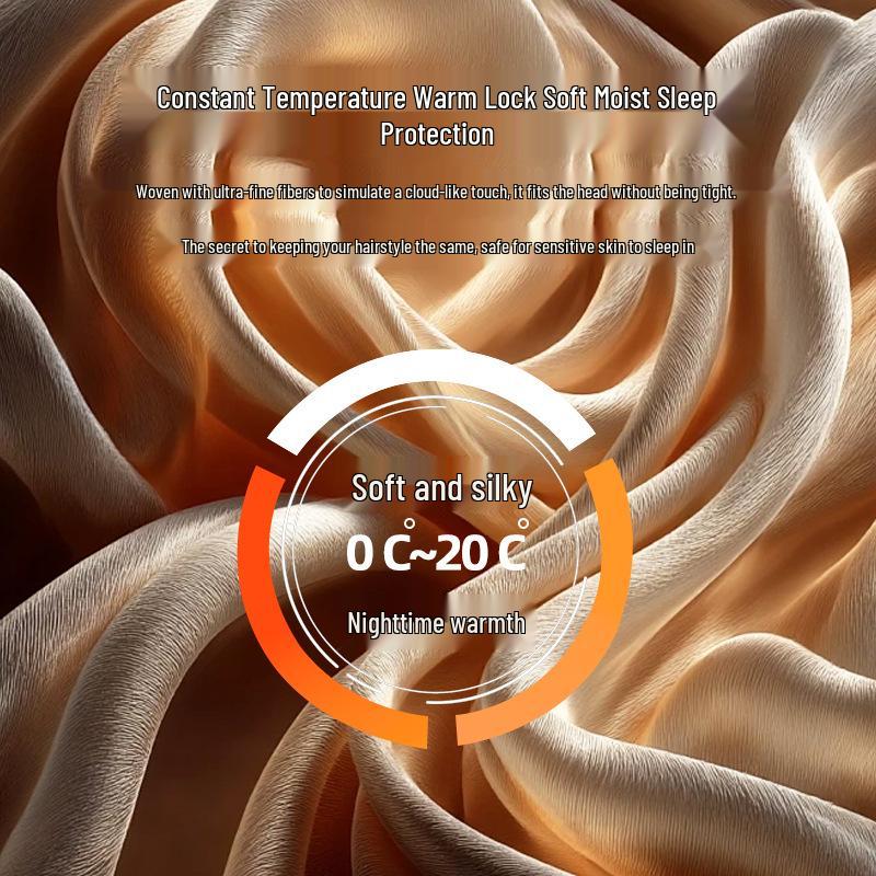 European American Print Satin Sleep Cap - Wide Brim Silky Hair Protection Hat for Women