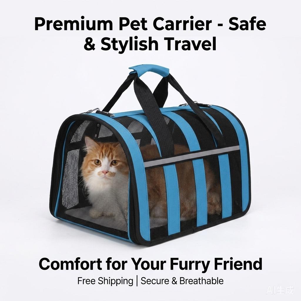 Foldable Cat HandBag Pet Carrying Bag Outing Portable  Dogs Handbag Net Breathable Pet Bag Small to Medium Dog Cage Mesh Handbag
